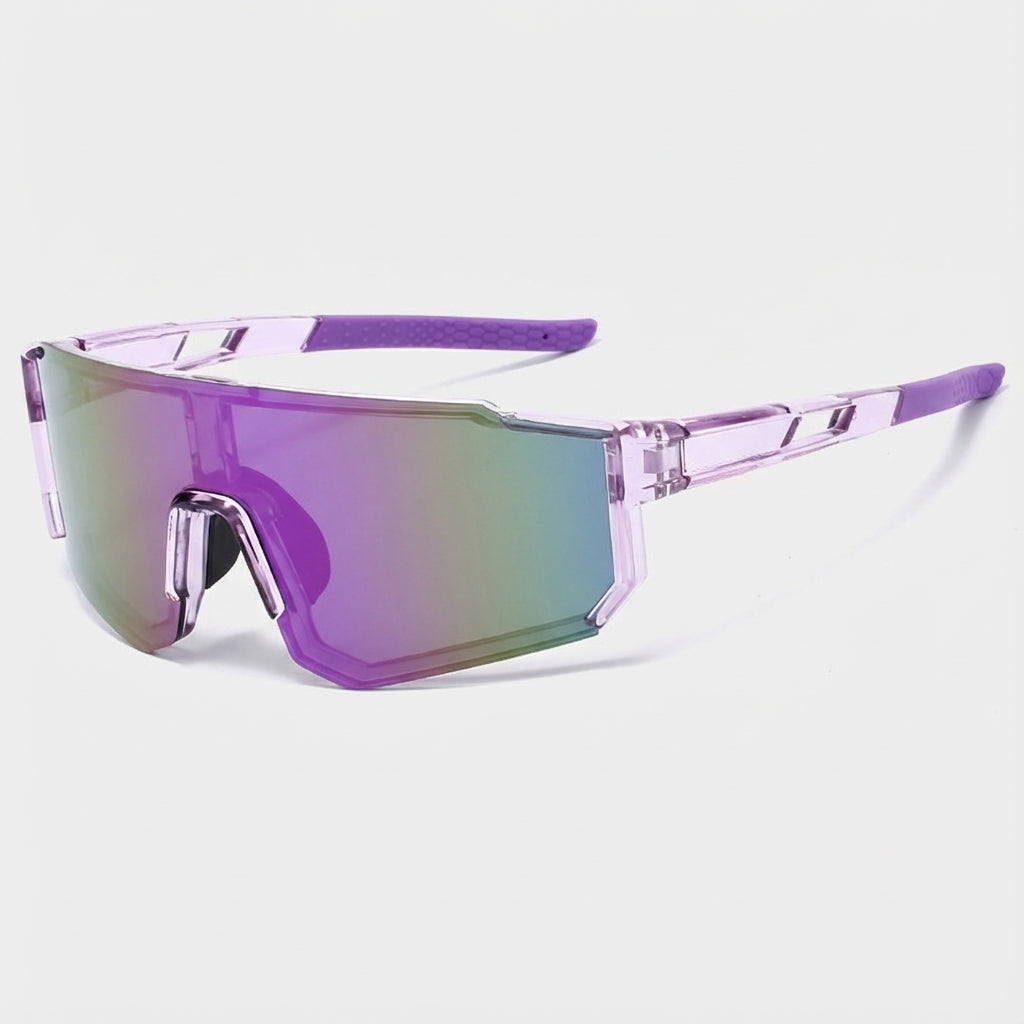 VUE Geometric Square Sunglasses worn during outdoor activity