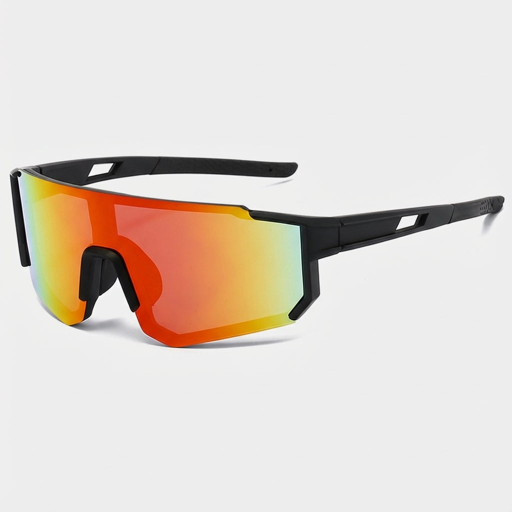 VUE Geometric Square Sunglasses detail of temple and branding