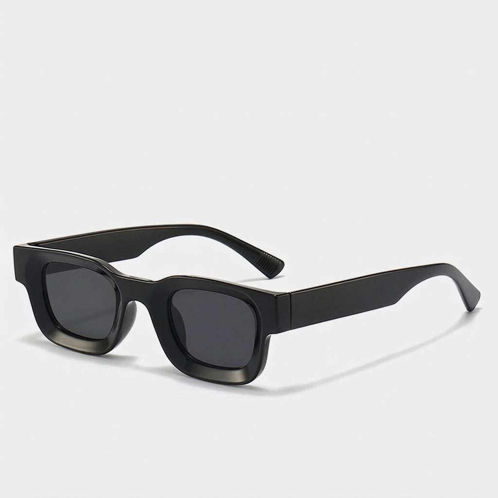 VUE Concave Square Sunglasses worn, showcasing fit and silhouette