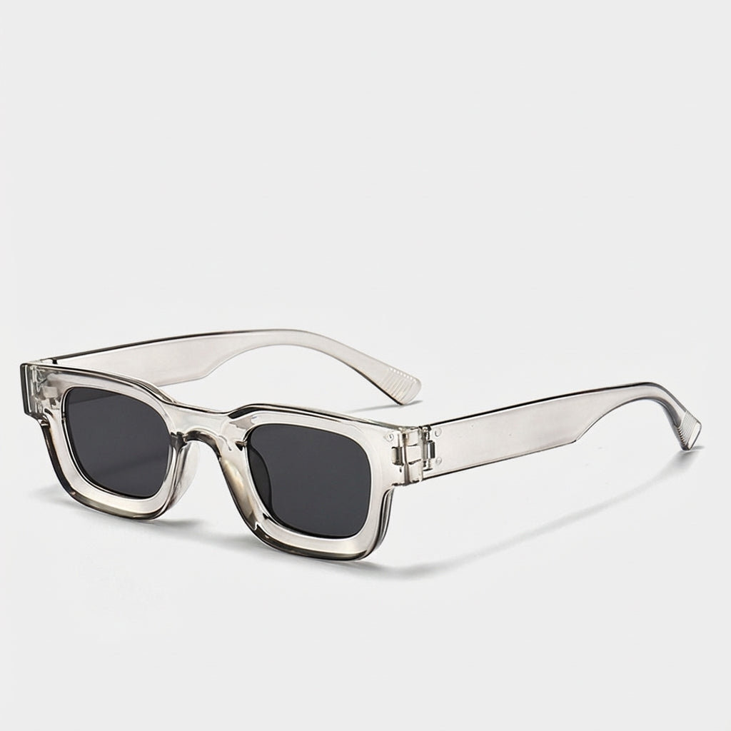 VUE Concave Square Sunglasses folded with microfiber pouch