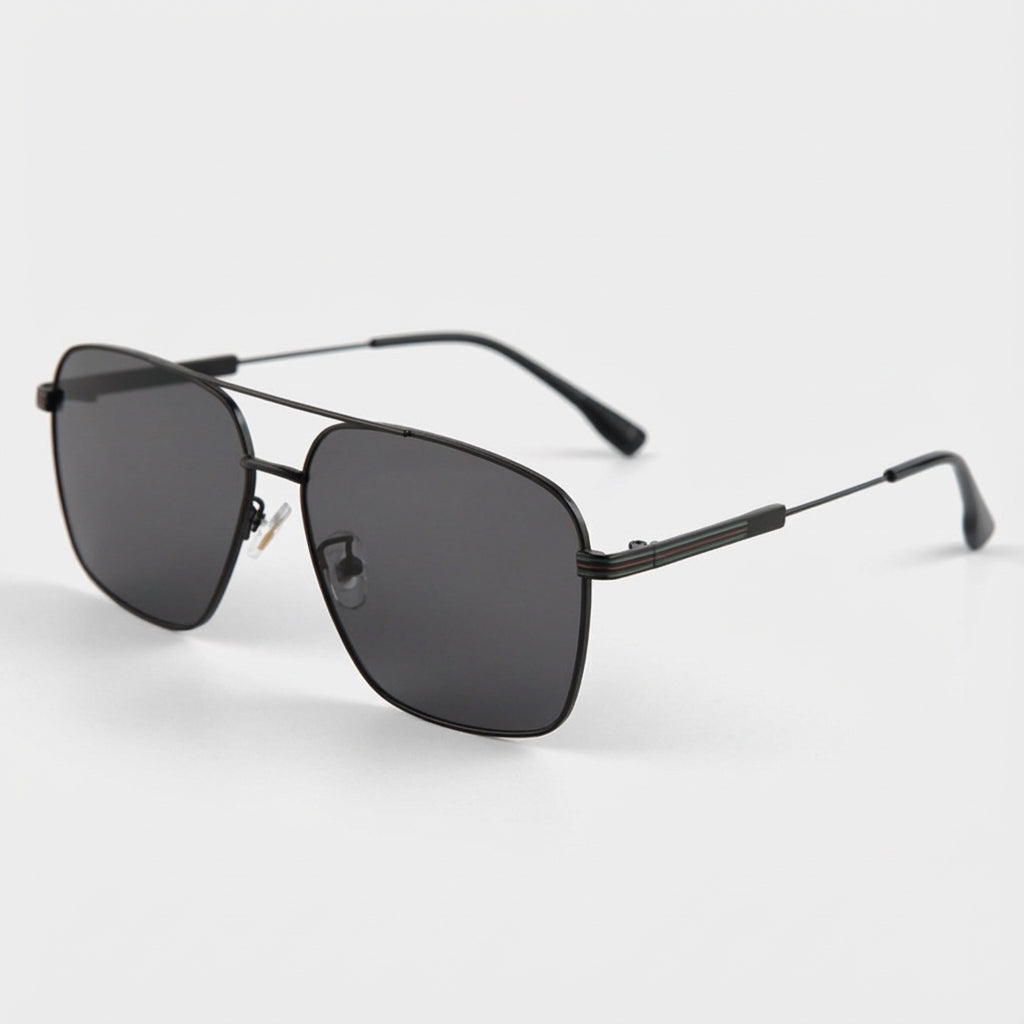 VUE Navigator sunglasses on display with leatherette case