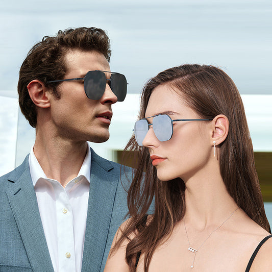 VUE Phantom rimless polygon sunglasses front view on neutral background